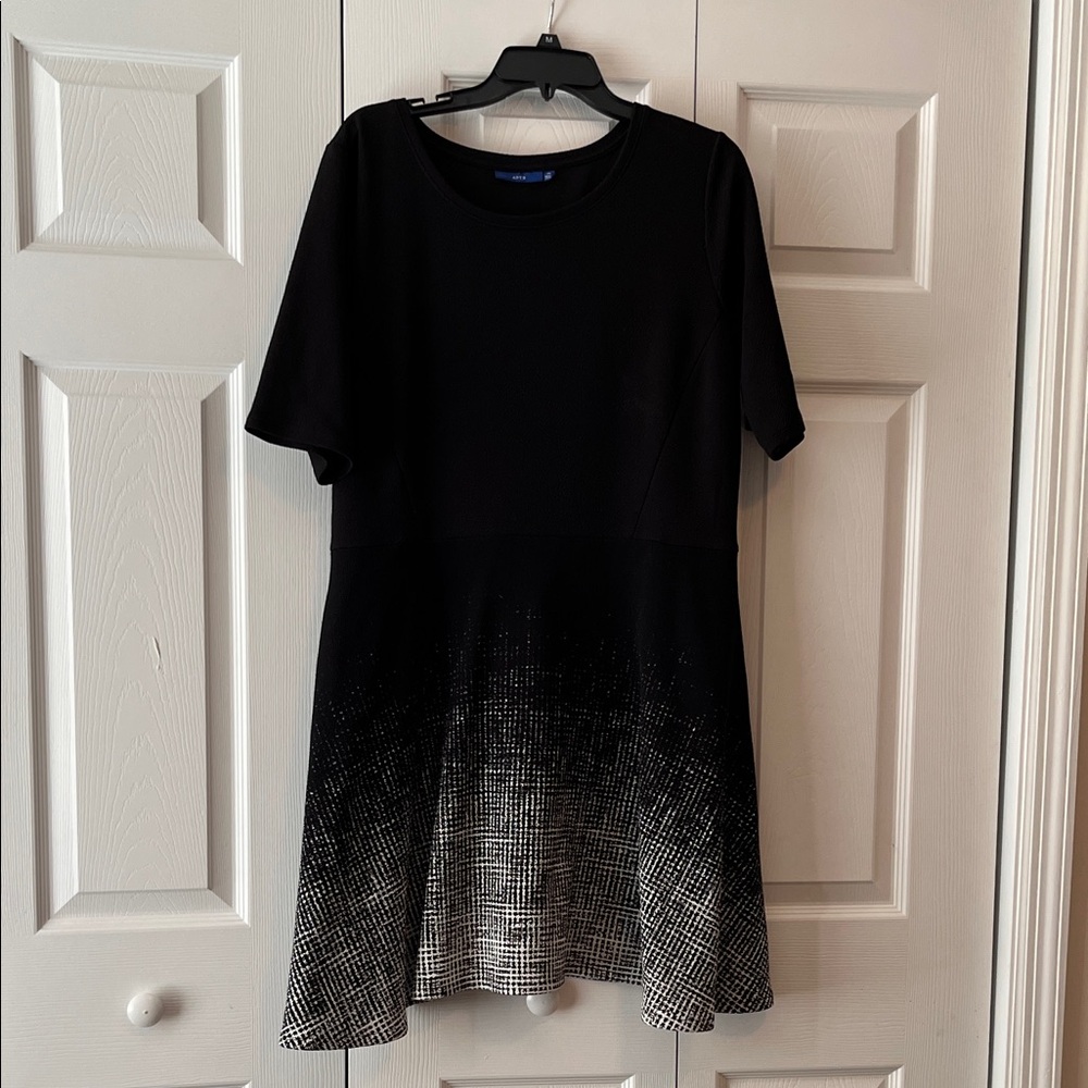 Apt. 9 Black Short-Sleeve Ombre A-Line Mini Dress